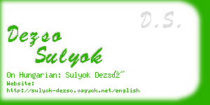 dezso sulyok business card